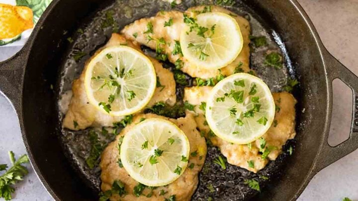Savory and lemony with a touch of delicate sauce, Chicken Limone (Lemon Chicken) is an easy and tasty entree.