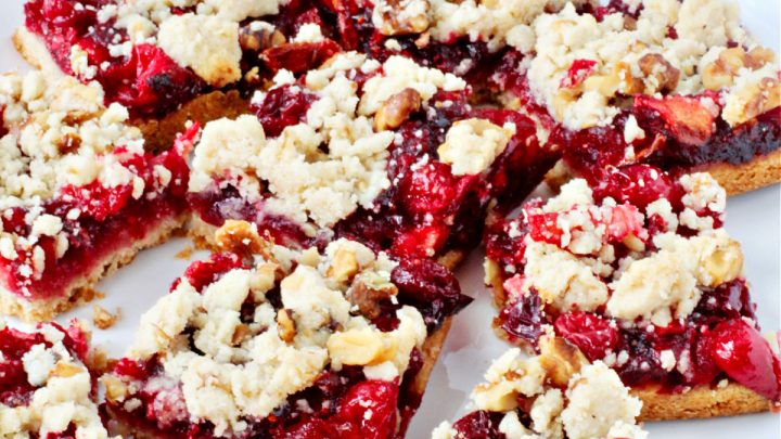 These cranberry-apple-walnut crumb bars are super easy to make and will be the superstar of your holiday dessert table.