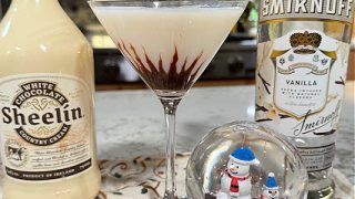 Finish off your Holiday Dinner with this festive and beautiful White Chocolate Martini.