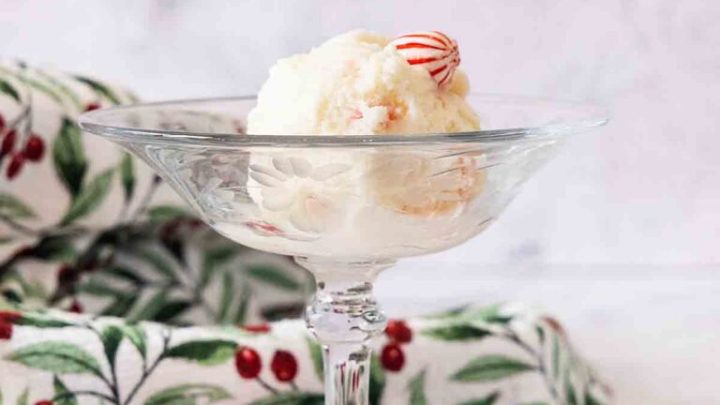 Homemade Peppermint Ice Cream is fun and tasty with this easy recipe. Perfect for a holiday dessert or anytime!