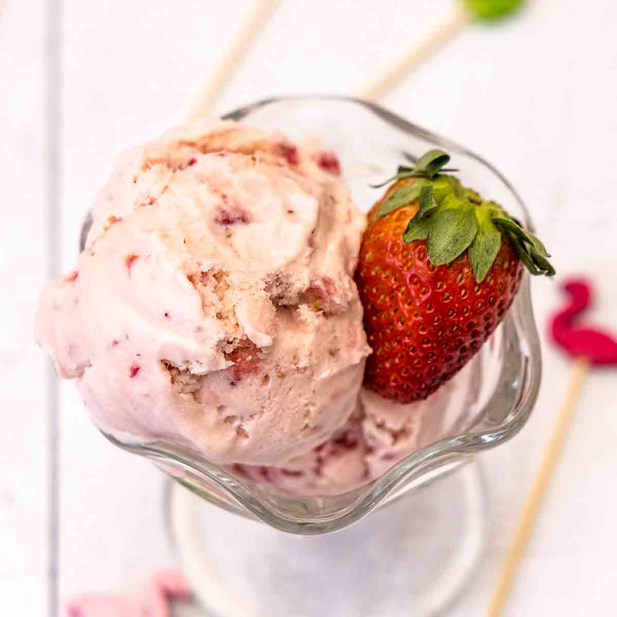Creamy and fruity, this homemade strawberry ice cream is easy and tasty with no cooking. Celebrate spring!