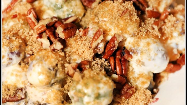 Pecan Grape Salad is a spring dish that can be a side dish or dessert and is mixed together in minutes with just a few ingredients!