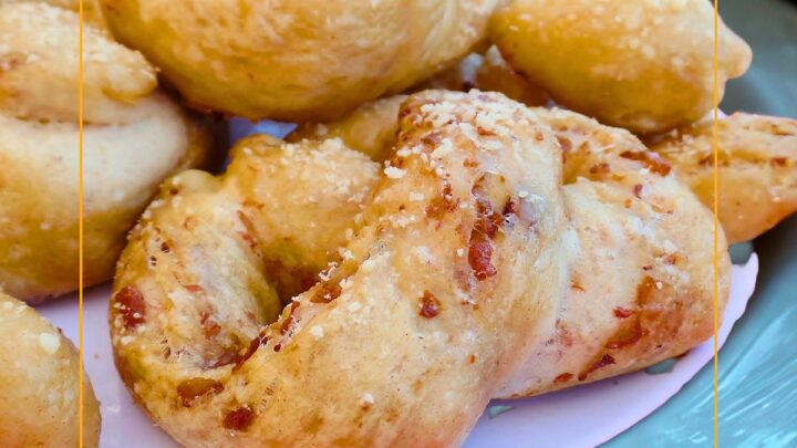 Homemade Bacon Parmesan Soft Pretzels are the perfect blend of savory bacon and rich parmesan in a chewy soft pretzel.