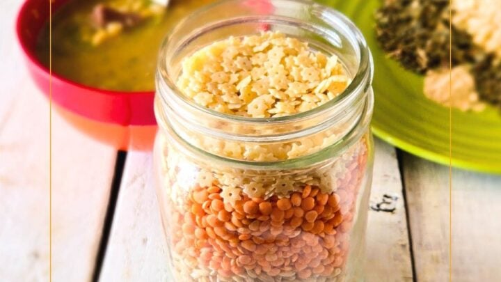 Healthy Lentil Soup Mix in a Jar, is perfect for gift giving. Simple to make with easy to find ingredients.