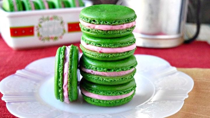 Enjoy the Pistachio Cranberry Macaron, where traditional French pastry meets the vibrant flavors of pistachio and cranberry. Each bite offers a wonderful mix of chewy texture and refreshing taste, perfect for any dessert table. #ChristmasCookies #macaron #cranberry #pistachio #MacaronMadness #PistachioLove #CranberryCravings #SweetTreats #FrenchPastryFaves