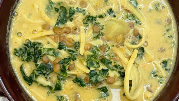 This creamy vegan lentil soup is a hearty, protein-rich, gluten-free, grain-free, and delicious to the last drop.