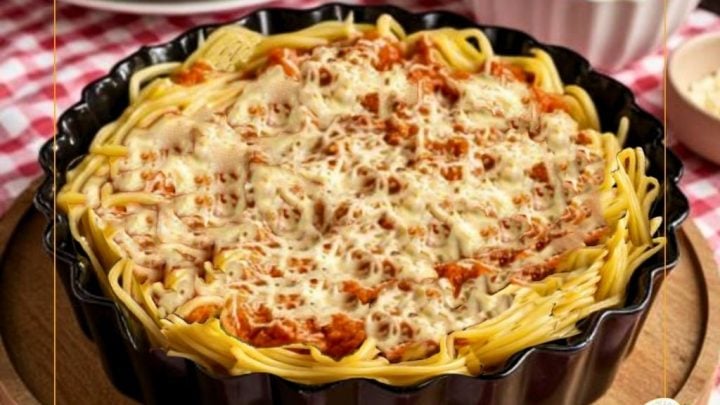 Spaghetti Pie bakes up leftover spaghetti with meat sauce and cheese into a bubbly pie for a kid friendly dinner that feels special.