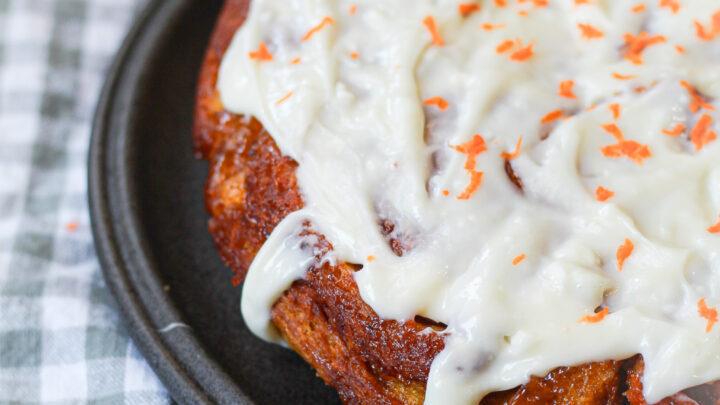 These Sourdough Discard Carrot Cake Sweet Rolls are the perfect dessert for your Easter dinner this year. Easy to make and delicious.