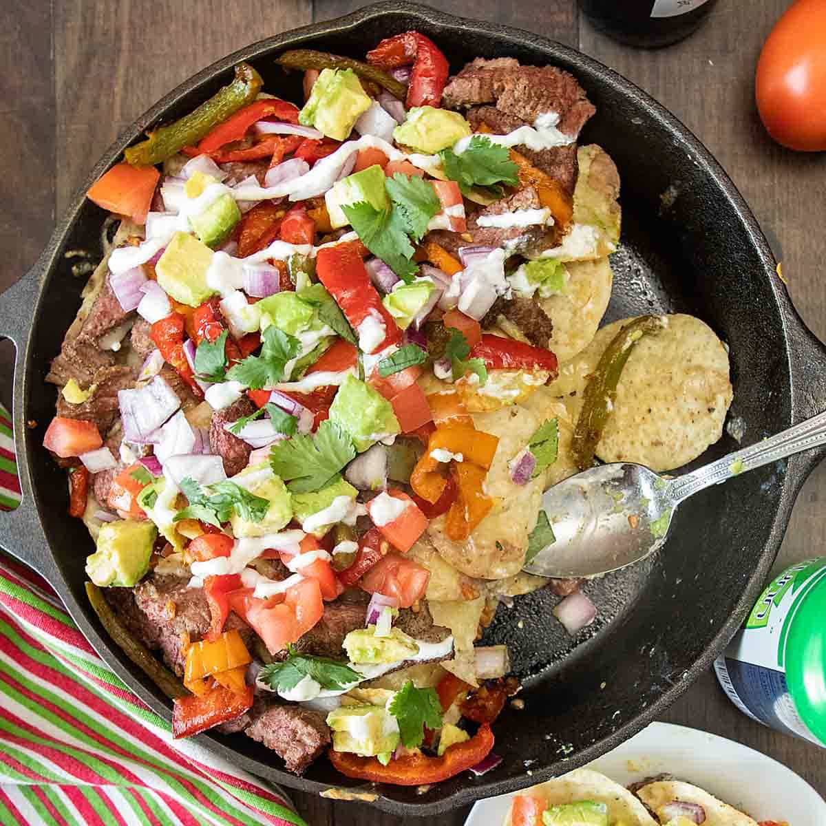 oaded with steak, cheese and peppers, Steak Nachos are tasty and satisfying.  Liven up your snacking—or have a seriously fun dinner!