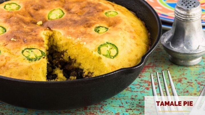 Tamale Pie is a hearty dish packed with layers of flavor and texture. All the taste of tamales without the extra effort,