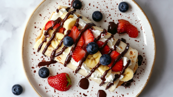 Just for fun, I stuffed the tortillas with strawberries, bananas, and blueberries.