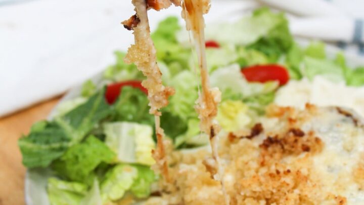 Longhorn Parmesan Crusted Chicken is a copycat recipe from Longhorn Steakhouse. Grilled chicken topped with a ranch sauce and crumb topping.