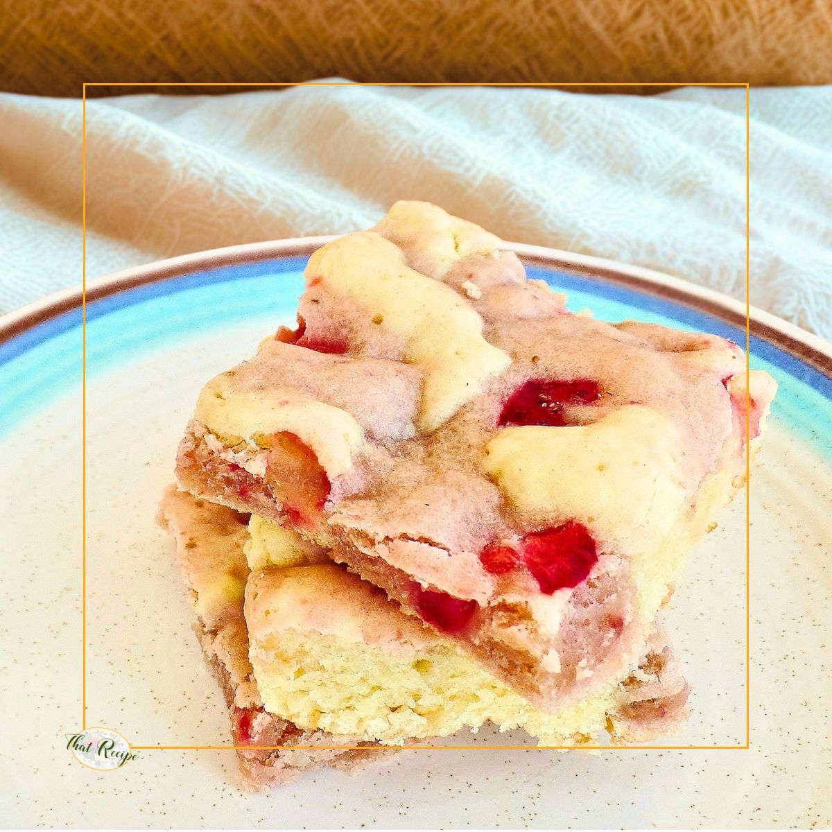 Strawberry Cream Cheese Swirl Bars: fresh strawberries mixed with a cream cheese dough for a tangy, soft and sweet cookie.