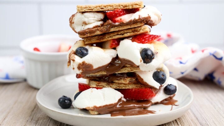 These red, white, and blue 4th of July Berry S'mores are simply delicious and so easy to make. They're a fun addition to your celebrations.