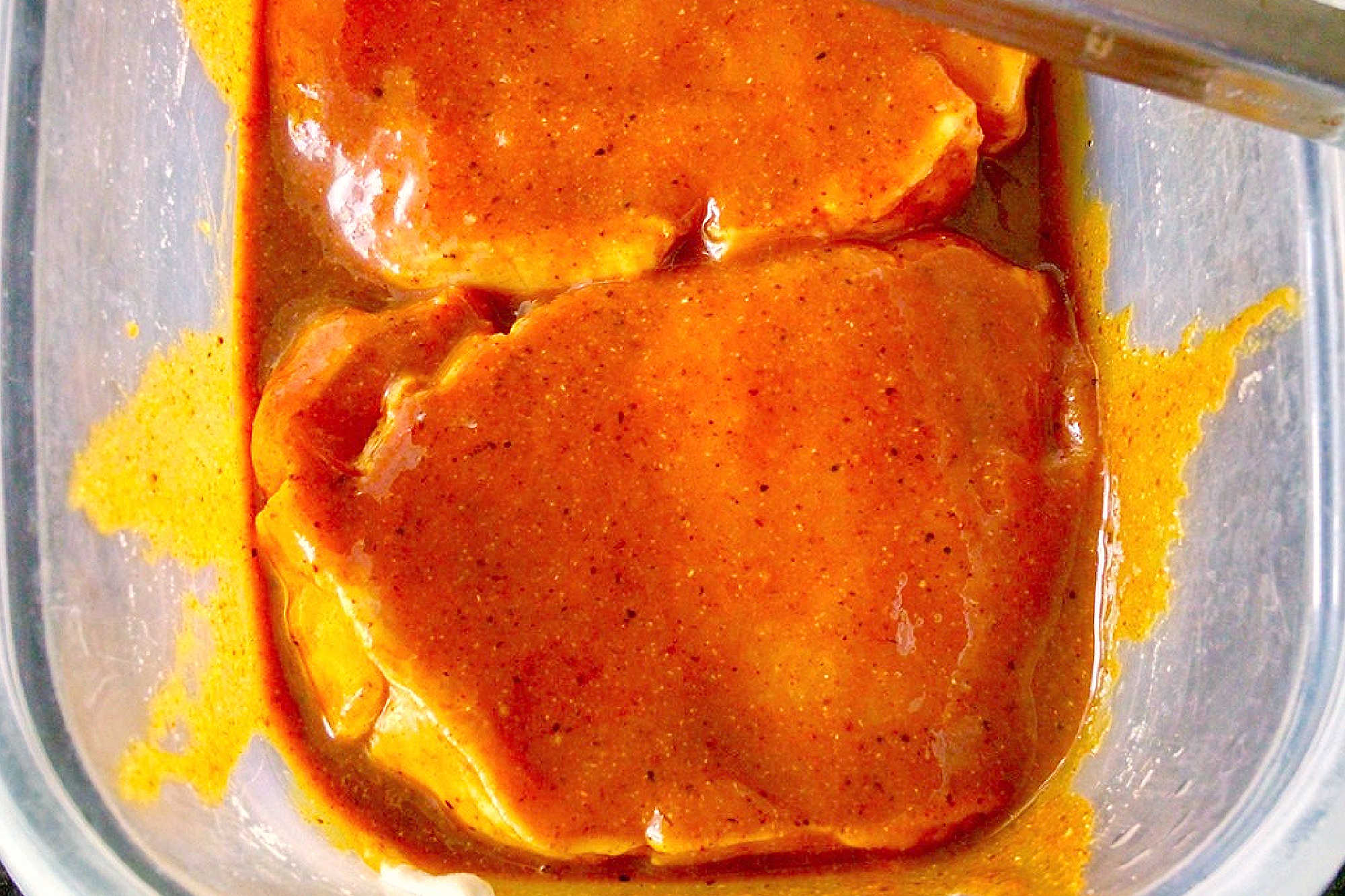 A twist on traditional barbecue sauce, this one replaces the tomato products with mustard. It’s spicy, vinegar-y kick is perfect with the sweet molasses. Mustard Barbecue Chops is our new fave summer meal! #getgrilling #porkchop #grilledchop #mustardsauce #barbecuesauce #MustardBBQChops #FlavorfulChops #SauceUpYourChops #PorkPerfection