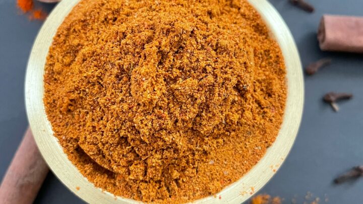 This tandoori masala is easy to make at home and needs spices that are pantry essentials to make grilled tandoori veggies, paneer appetizers.