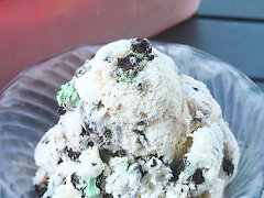 Mint Oreo Ice Cream with a creamy mint base and chopped mint Oreo cookies creates a refreshing homemade dessert with chocolate cookie crunch.