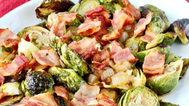 These roasted Brussels sprouts with bacon will turn anyone into a Brussels sprouts lover.