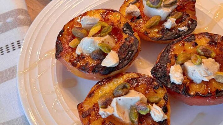Whether you make these for a summer side dish or an easy dessert, Grilled Nectarines with Goat Cheese make a juicy sweet summer treat.