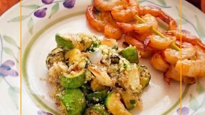 Grilled Squash and Quinoa is a delicious side dish for your cookouts. Serve it warm as a pilaf or chill it to enjoy as a salad later.