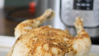 Make a juicy and tender Instant Pot whole chicken with simple seasonings and an easy 6-minutes-per-pound cooking method. Perfect for dinner or meal prep.