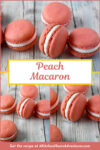 Peach macarons are the sweetest little summer bake. These use freeze-dried peaches in the shells and peach syrup in the filling for bright, fruity flavor in every bite. Perfect for a beginner-friendly showstopper! #peachmacarons #macarons #frenchmacarons #macaronlove #peachdessert #summerdesserts #prettybakes #bakingfromscratch #homebaker #desserttable #teapartyideas #bridalshowerdesserts #Stonefruit