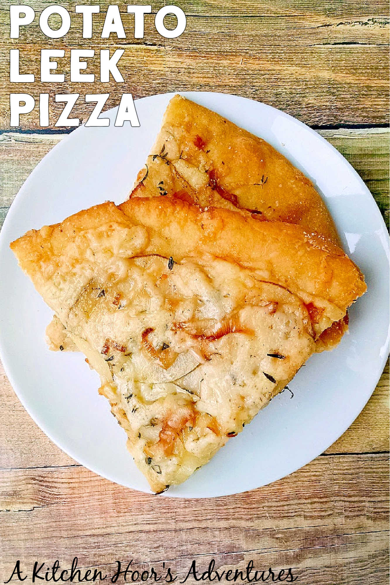 This rustic potato leek pizza uses thinly sliced russet potatoes, sweet leeks, garlic, mozzarella, and asiago on a store‑bought crust. A cozy homemade pizza perfect for easy weeknight dinners, National Potato Day, or anyone craving a unique potato pizza recipe with simple ingredients. #pizza #leek #potatoleekrecipe #pizzarecipe #meatless #potatoleekpizza #homemadepizza #pizzaloversunite #vegetarianeats #foodfromthegarden #MashupRecipe #PizzaRevolution