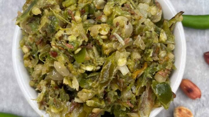 Thetcha is a fiery, garlicky condiment with a coarse texture that you can make with simple ingredients. You can serve this with rice, roti, idli, or dosa, or even with some yogurt and cottage cheese.