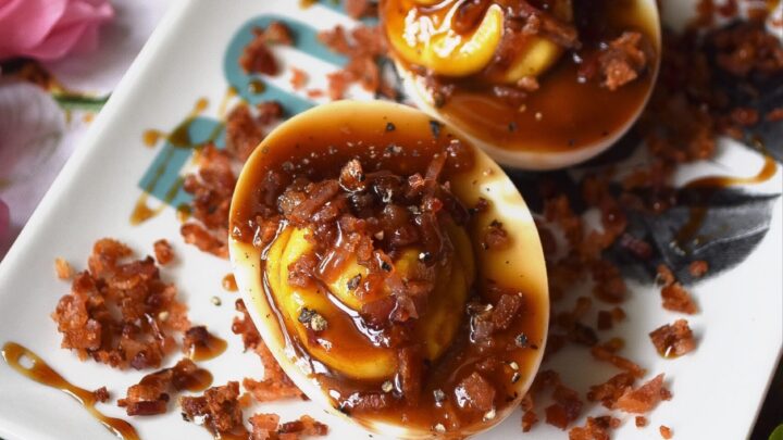 Unlike most deviled egg recipes, this one calls for 15 hard-boiled eggs instead of 12. You’ll have 24 deviled eggs to serve at your cookout, picnic, or party, and 6 to sample and taste-test beforehand.