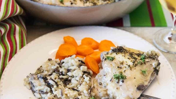 A One Pan Meal with a 60s comfort food vibe, Forgotten Chicken is a Chicken and Rice Casserole that can be made natural too!