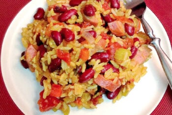 Quick One Pot Red Beans and Rice is a budget-friendly Cajun dinner with turkey kielbasa. Perfect for easy weeknight dinners, family meals, meal prep, and National Rice Month. #OnePotMeal #RedBeansandRice #30MinuteMeals #BudgetFriendlyCooking #MealPrepDoneRight #CajunFood #EasyWeeknightDinner #RiceRecipes