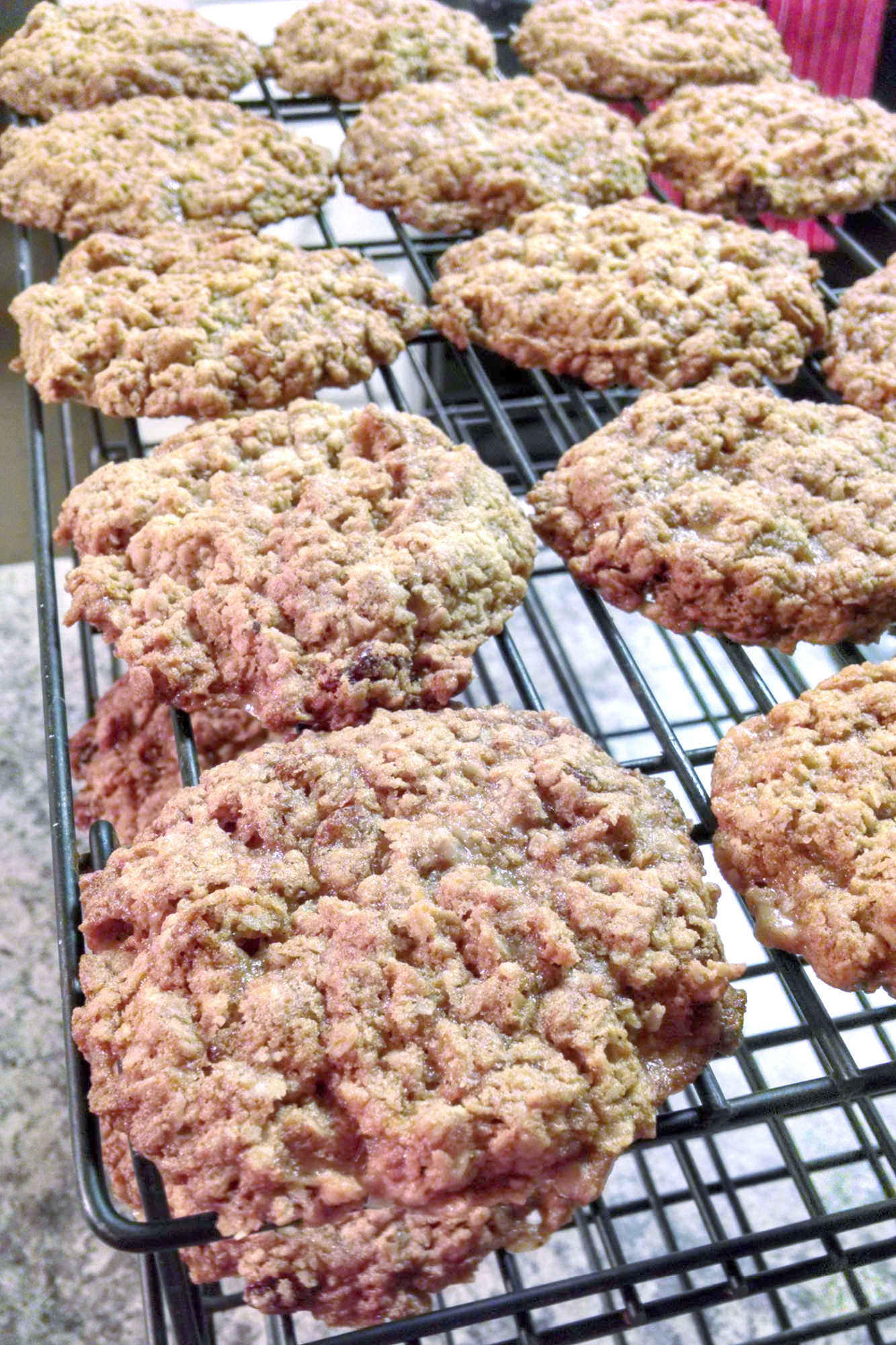 Classic oatmeal raisin cookies meet buttery candy-shop crunch in this chewy toffee cookie recipe. These Oatmeal Raisin Toffe Cookies are cozy enough for fall baking and fun enough for a cookie tray.  #OatmealCookies #RaisinCookies #ToffeeCookies #CookieRecipe #HolidayBaking #OurFamilyTable